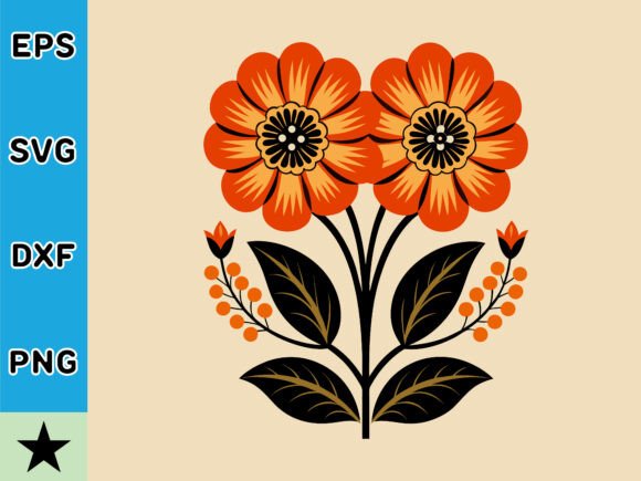 Abstract Boho Flowers SVG: Graphics & Illustrations