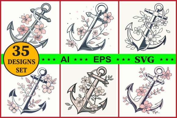 Anchor with Flowers Graphics & Illustrations Review