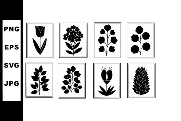 Black Silhouette Flowers: Elegant Graphics & Illustrations