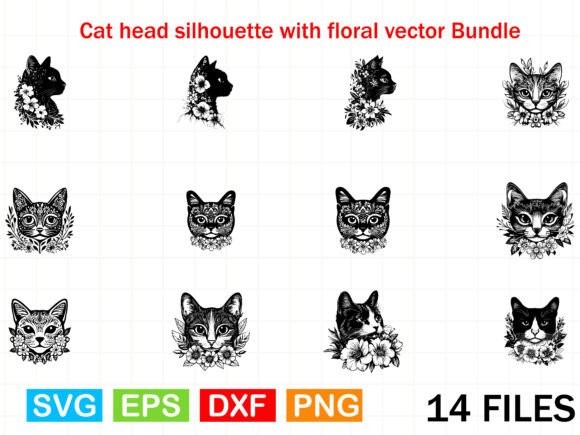 Cat Flowers Svg: Fresh Graphics & Illustrations