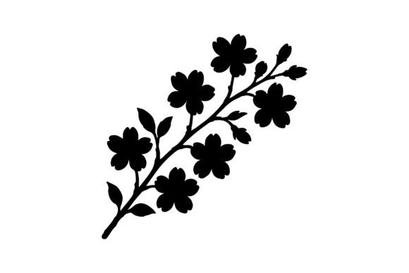 Cherry Blossom Branch Vector: Graphics & Illustrations
