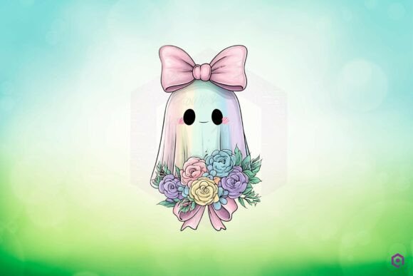 Cute Pastel Rainbow Ghost: Graphics & Illustrations
