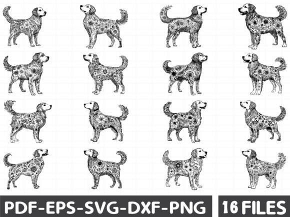 Dog Head with Flowers: Fresh Graphics and Illustrations