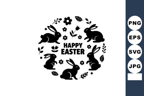 Easter Rabbits Graphics: Cute Illustrations for Crafts