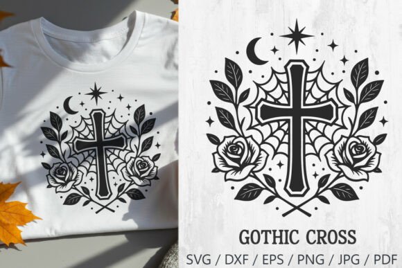 Gothic Cross SVG: Graphics & Illustrations for Crafts
