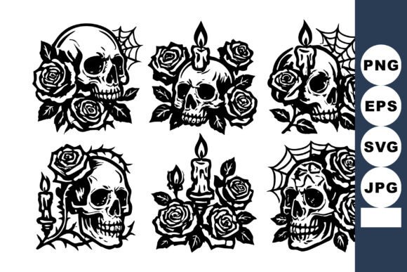 Gothic Skull Graphics: Dark Illustrations for Crafters