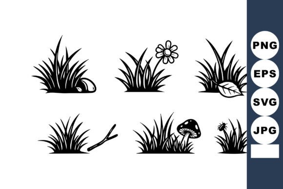 Grass & Flowers Vector: Graphics for Illustrations