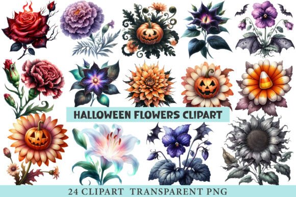 Halloween Flowers Clipart: A Designer's Review for Stitching
