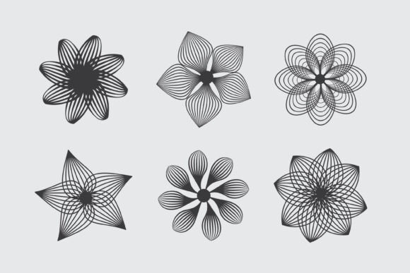 Linocut Flowers: Black & White Graphics for Illustrations