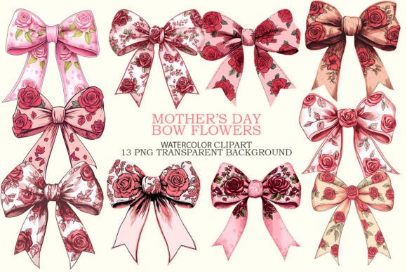 Mothers Day Bow Flowers Clipart: A Designer's Take