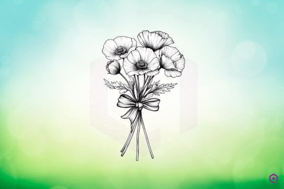 Poppy Flowers Birthday Month: Graphics & Illustrations