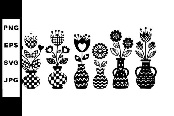 Review: Black and White Vase Flowers Vector Illu for Embroidery