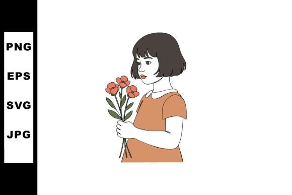Review: Little Girl Holding Red Flowers in Orang