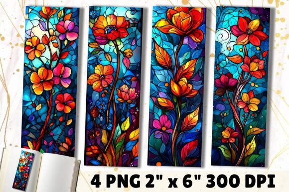 Stained Glass Flowers: Graphics & Illustrations for Crafters