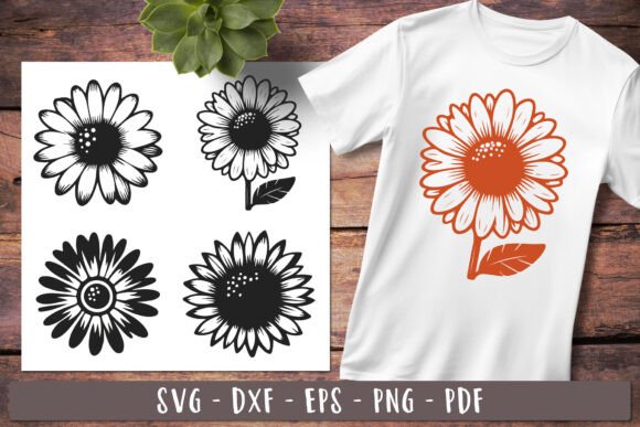 Sunflower SVG Flowers: Graphics & Illustrations