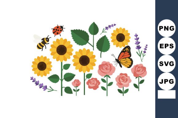 Sunflowers & Bees: Cheerful Graphics for Branding