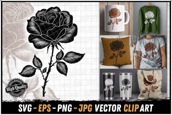Vintage Roses Linked: Graphics & Illustrations