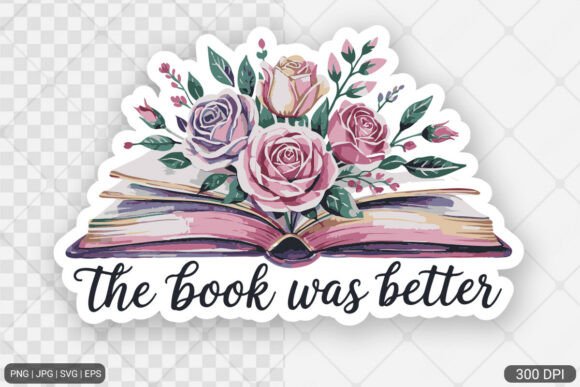 Watercolor Book Sticker: Graphics & Illustrations